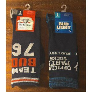 Bud and Bud Light Men's Socks Shoe Size 6-12